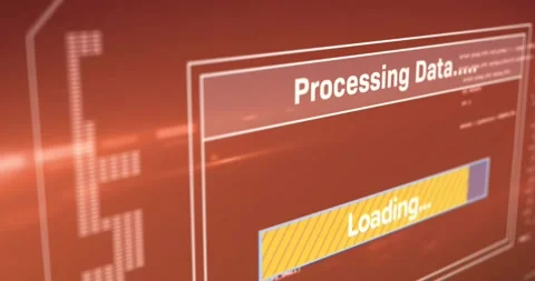 Animation of digital data processing over computer screen Stock Footage 328145986