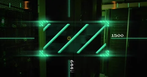 Animation of digital data processing over computer servers Stock Footage 328155176