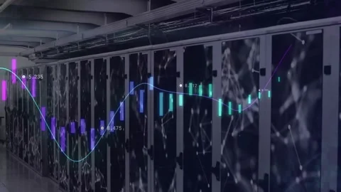 Animation of digital data processing over computer servers Stock Footage 329367052