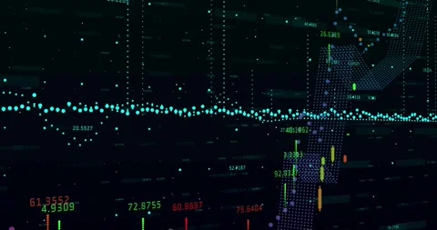 Animation of digital data processing over black background Stock Footage 329775757