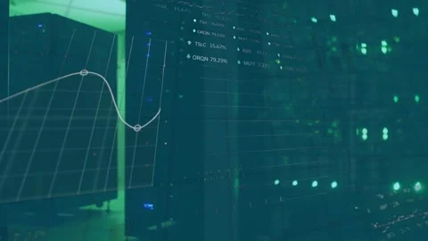 Animation of digital data processing over computer servers Stock Footage 330058883