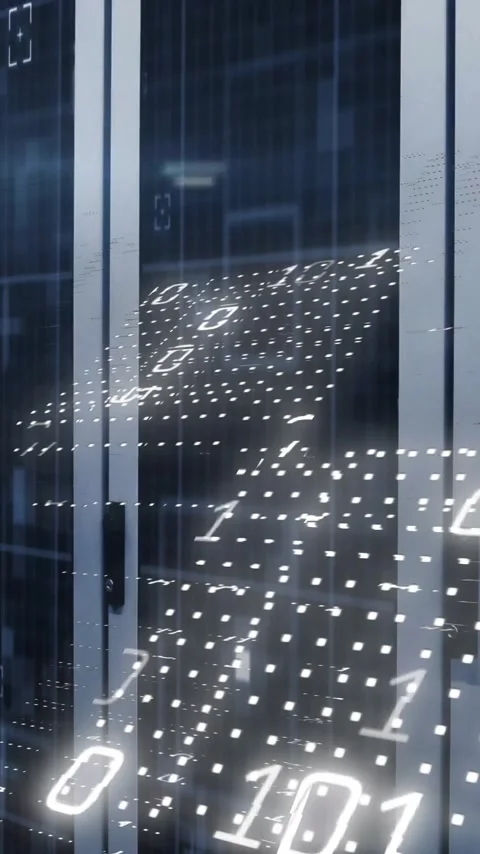 Animation of digital data processing over computer servers Stock Footage 341659740