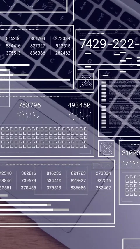 Animation of digital data processing over laptop Vídeos de archivo 341660066