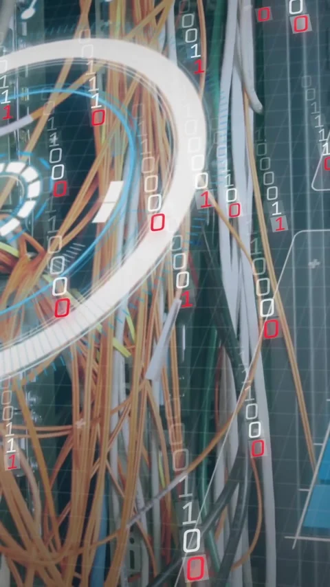Animation of digital data processing over computer servers Stock Footage 341927502