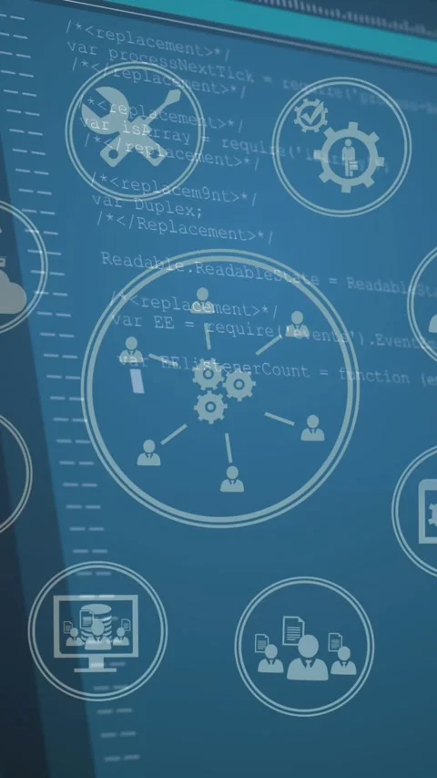 Animation of digital data processing over computer servers Stock Footage 342009719