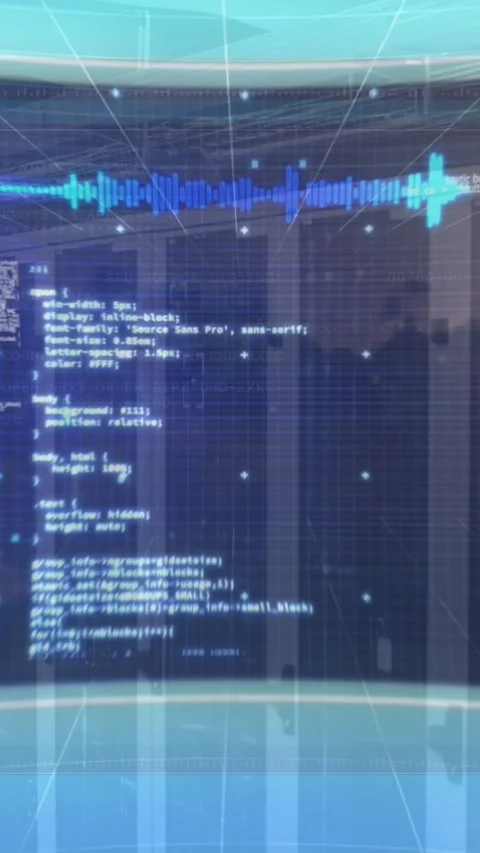 Animation of digital data processing over computer servers Stock Footage 342010303