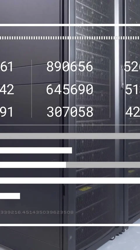 Animation of digital data processing over computer servers Stock Footage 342650841