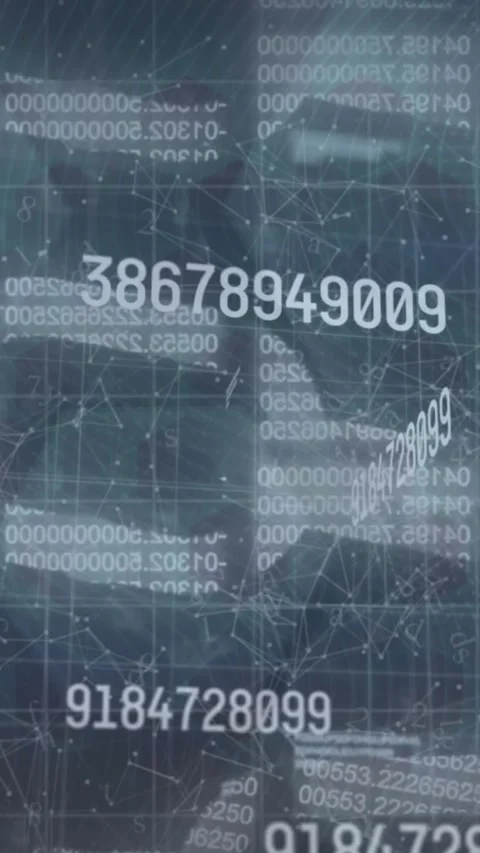Animation of digital data processing over chains Stock Footage 342650931