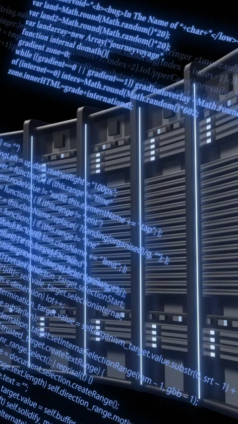 Animation of digital data processing over computer servers Stock Footage 342707719