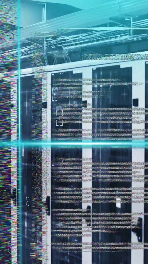 Animation of digital data processing over computer servers Stock Footage 342802519