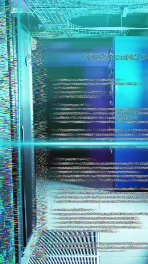 Animation of digital data processing over computer servers Stock Footage 342802520