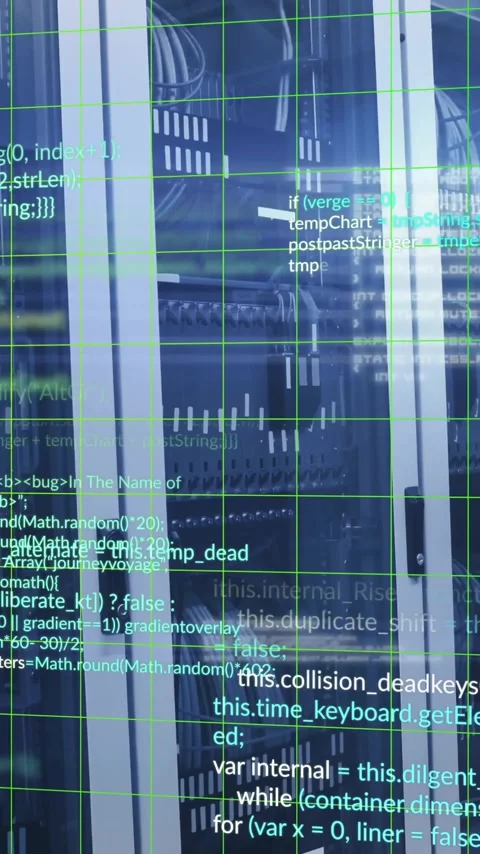 Animation of digital data processing over computer servers Stock Footage 342812918