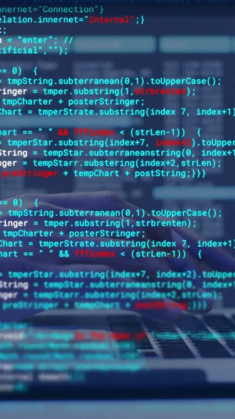 Animation of digital data processing over man using laptop Stock Footage 342910787