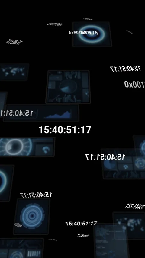 Animation of digital data processing over black background Stock Footage 342915403