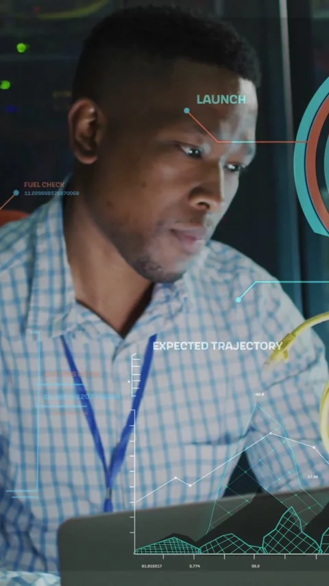 Animation of digital data processing over afrcian american it male engineer by Stock Footage 342915541