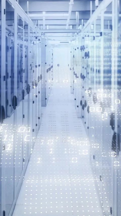 Animation of digital data processing over computer servers Stock Footage 342915693