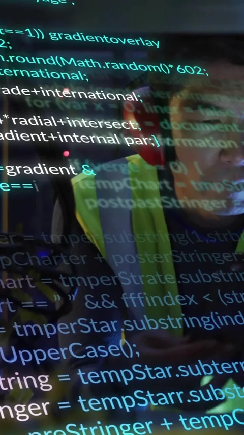 Animation of digital data processing over asian male it technician by computer Stock Footage 343504929