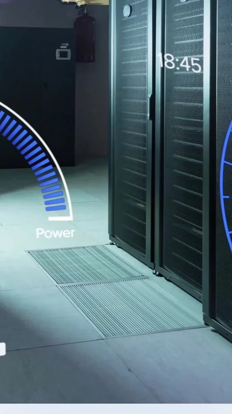 Animation of digital data processing over computer servers Stock Footage 343888246