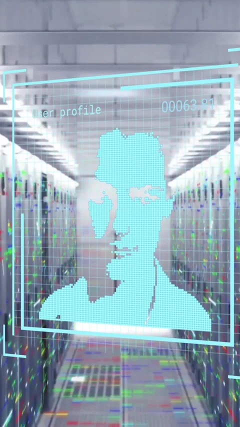 Animation of digital data processing over computer servers Stock Footage 343996829