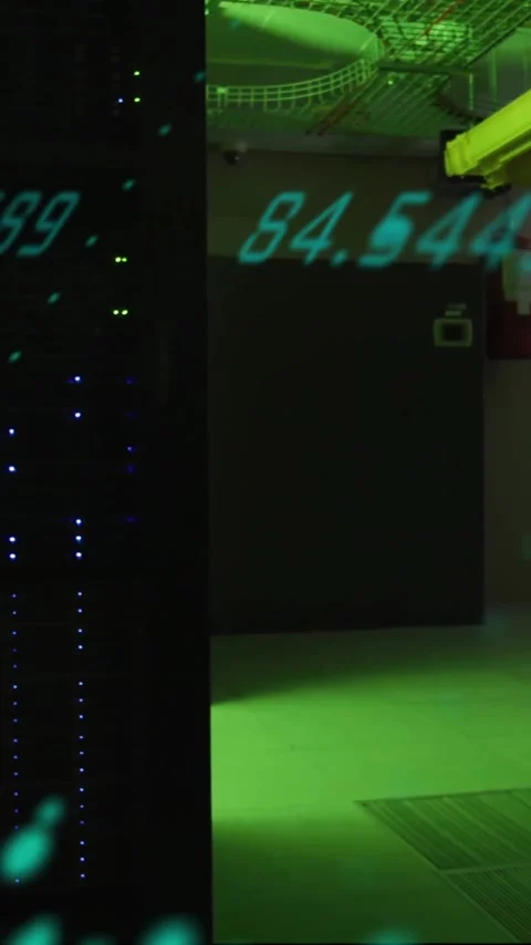 Animation of digital data processing over computer servers Stock Footage 344284420