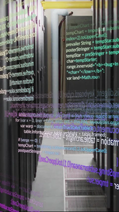 Animation of digital data processing over computer servers Stock Footage 344284424