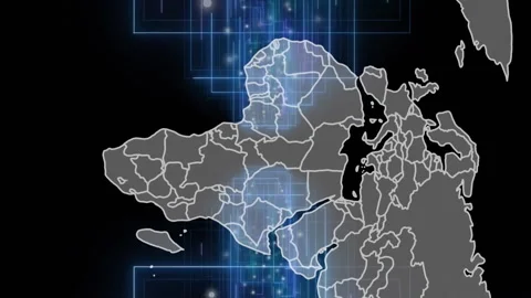 Animation of digital data processing with world map over black background Stock Footage 315219700