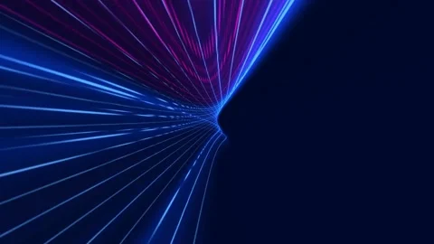 Animation of Digital data transfer with blue light data particle flowing. Stock Footage 334022782