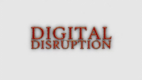 Animation Digital Disruption Glow red spark neon Lightning text animation Stock Footage 309913777