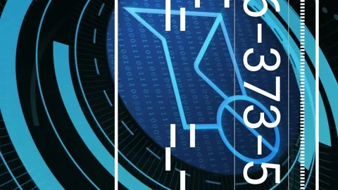 Animation of digital envelope icon with binary code over abstract blue circles Stock Footage 313356257