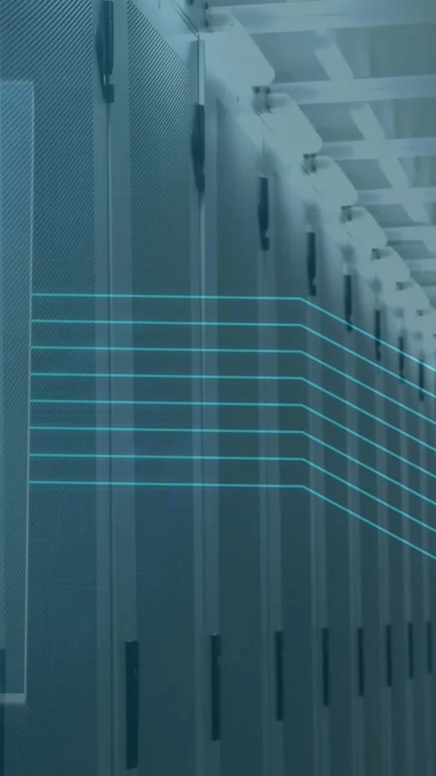 Animation of digital envelope icon over man in tech room with computer servers Stock Footage 343079594