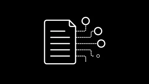 Animation of digital file icon and electronic document concept. White line .. Видео 333168207