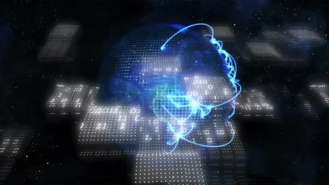 Animation of digital globe with blue lines and binary code for global network Stock Footage 304160648
