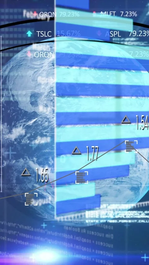 Animation of digital globe with data analytics and coding in futuristic Stock Footage 319811597