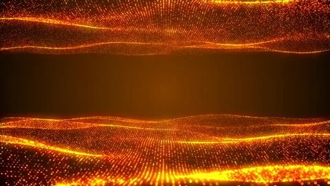 Animation digital gold particles waves. Stock-Footage 205311012