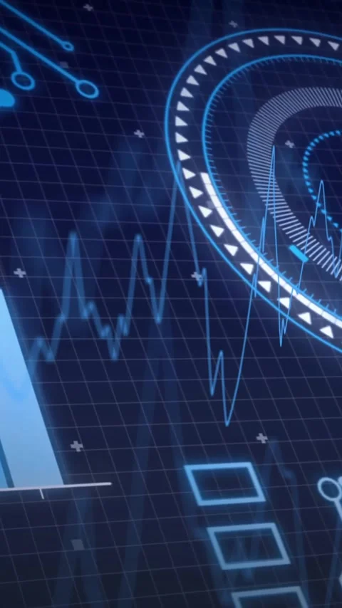 Animation of digital graphs and circuit patterns showing technology and data Stock Footage 319055800