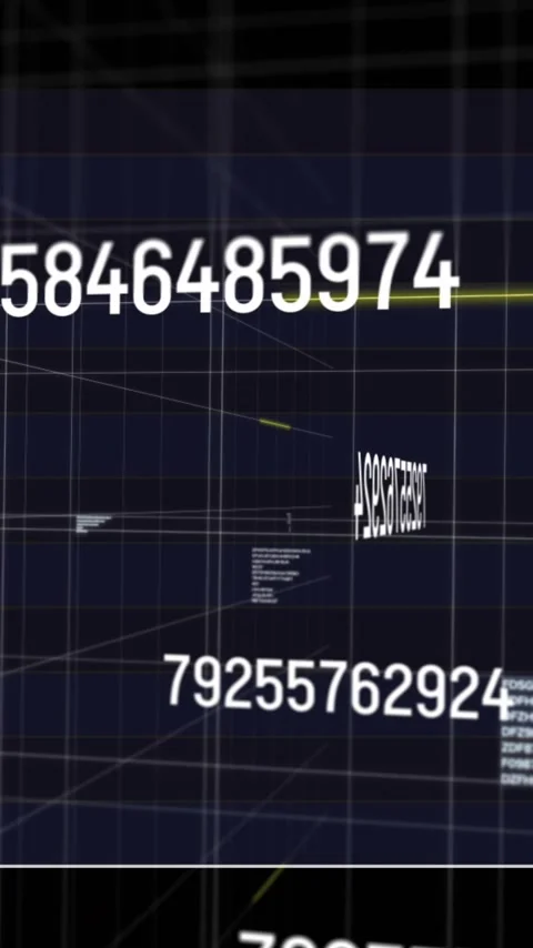 Animation of digital grid with floating numbers showing complex data processing Stock Footage 319811024
