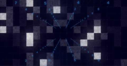 Animation of digital grid with numbers and lines creating futuristic data Stock Footage 304648782