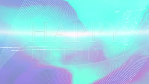 Animation of digital happy birthday text with programming data moving on Stock Footage 316217136