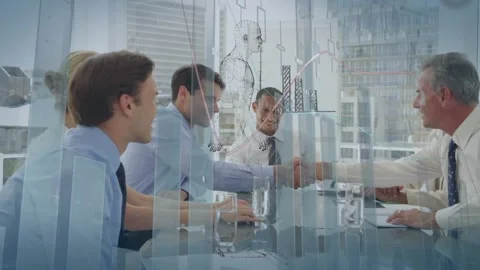 Animation of digital human model and financial data processing over diverse Stock Footage 327843882