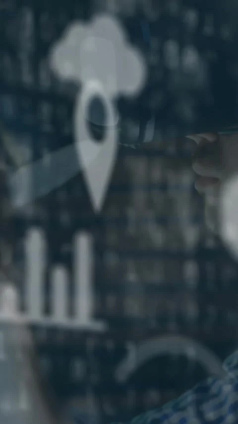 Animation of digital icons and data processing over caucasian man wearing vr Stock Footage 344745647