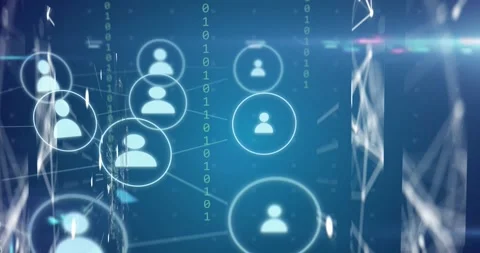 Animation of digital icons, binary coding and data processing Stock Footage 328160968