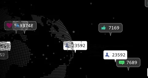 Animation of digital icons floating over globe with binary code in school Stock Footage 304648688