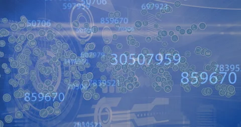 Animation of digital icons, numbers chan... | Stock Video | Pond5
