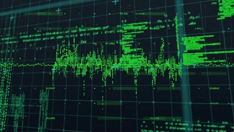 Animation of digital infographic interface with loopable programming code over Stock Footage 316408007