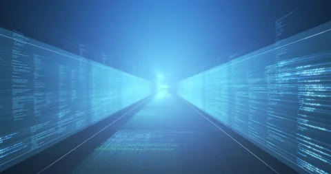 Animation of digital information on blue background Video stock 131275511