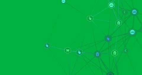 Animation of digital interface and globe of network of connections with icons on Stock Footage 325294825