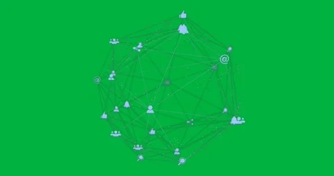 Animation of digital interface and globe of network connections with icons on Stock Footage 325484381