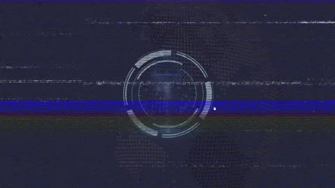 Animation of digital interface with circular elements over world map background Stock Footage 304843359