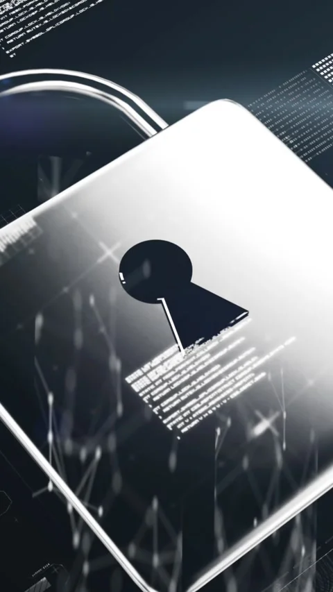 Animation of digital interface online security padlock and data processing Stock Footage 343824764