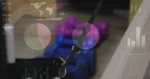 Animation of digital interface over gym Stock Footage 325836351